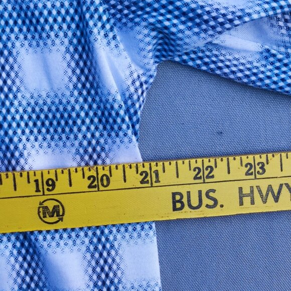 Sergio Louise Golf Polo shirt men size L blue and white colour geometric pattern - Picture 7 of 8